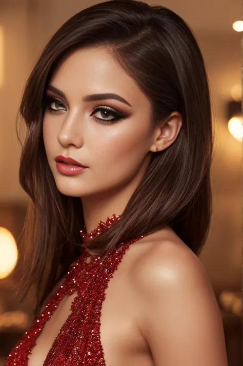 Dazzling Makeup，(masterpiece:1.2), best quality, masterpiece, A high resolution, original, Extremely detailed wallpaper, perfect...