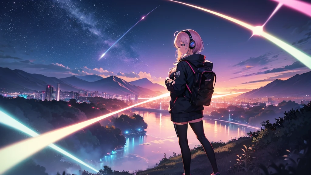 femme portant des écouteurs, Style animé 4 k, fond d&#39;écran animé 4k, fond d&#39;écran animé 4k, Fond d&#39;écran animé 4K, fond d&#39;écran animé 4k, fond d&#39;écran animé 4k, Style animé. 8k, Ambiance animée, Nocturne, fond d&#39;écran animé ultra HD, fond d&#39;écran d&#39;art animé 8K, fond d&#39;anime,été,Ville,paysage、forêt、Loin、musique