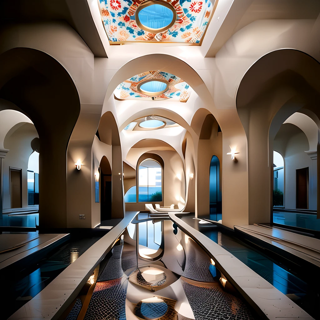 (masterpiece, top quality, best quality),(ultra-detailed, absolutely resolution),((16k, high res)),

BREAK {hyper-realistic photo of an architectural interior featuring stunning arabesque patterns. The interior should be richly decorated with intricate geometric and floral designs that cover the walls, ceilings, and floors. Use a combination of vibrant colors and gold accents to highlight the complexity and beauty of the patterns. Include elements such as grand arches, detailed mosaics, and ornate columns to enhance the grandeur of the space. Soft, ambient lighting should be used to illuminate the intricate details and create a warm, inviting atmosphere. The overall scene should be awe-inspiring, capturing the exquisite craftsmanship and beauty of arabesque architecture.}

BREAK { (produces images with information more than 40 million pixels with cinematic-like detailed textures shot on a Sony SLR).}