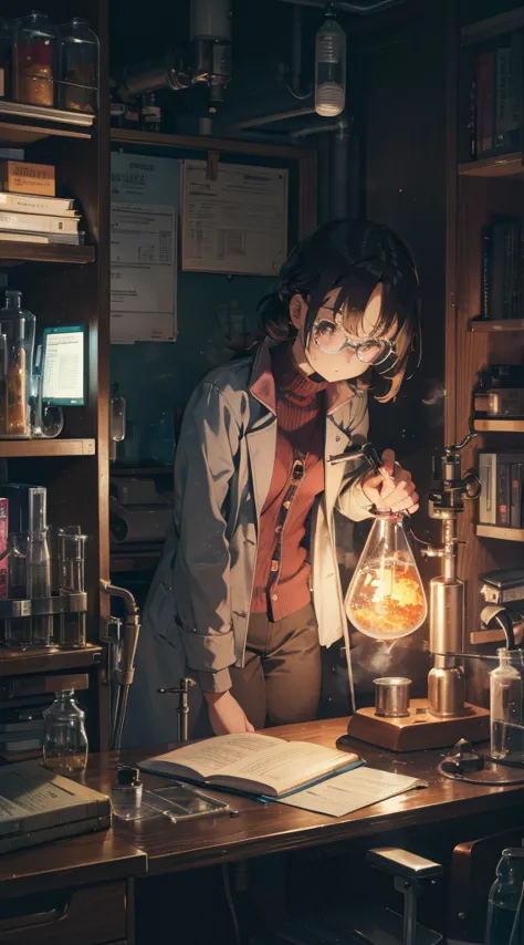 （Disorganized，Kilo，Ultra-detailed）,Realist,Scientific research所,Chemical Experiment,Chemical Instruments,Working Scientist,cup,B...