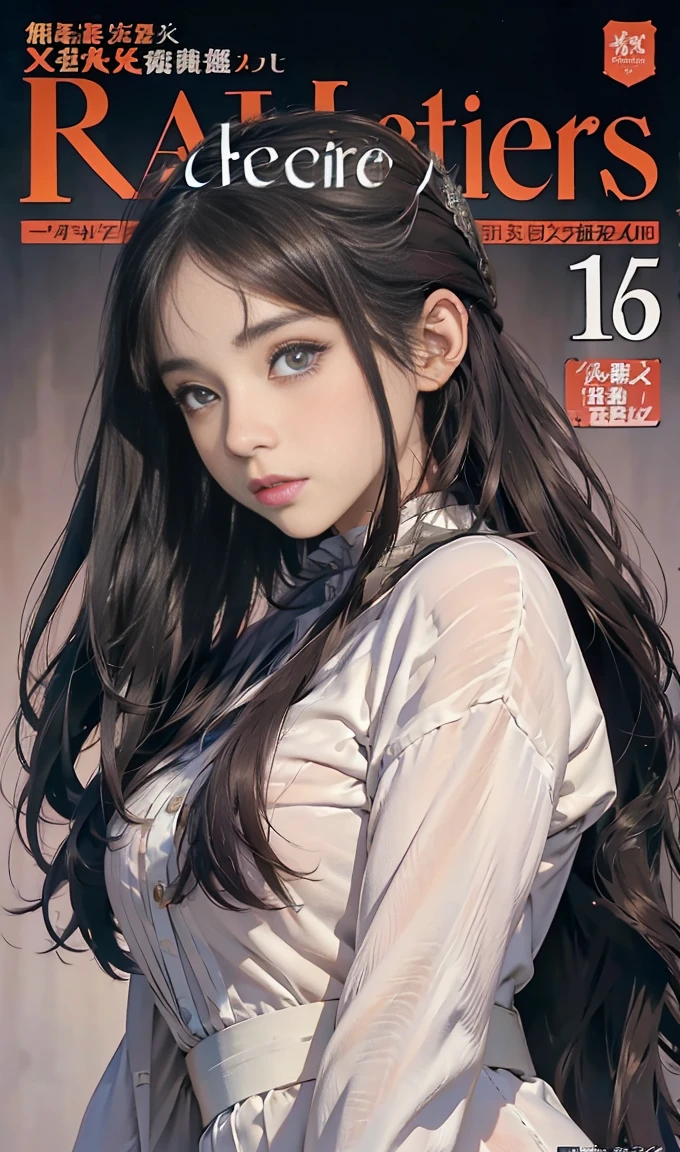 Best quality, Works of masters, A high resolution, 1girl, Super beautiful face, super beautiful eye, Super beautiful black long hair，(MagazineCover:1.2)，naked, beautiful detailed face, beautiful detailed eyes, naked, standing up, sweat, glow, (Character: Albedo: Overlord), five fingers