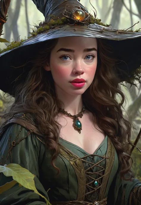 A Bog Witch. Anna Popplewell. Official Art, Award Winning Digital Painting, Digital Illustration, Extreme Detail, 4k, Ultra Hd, ...