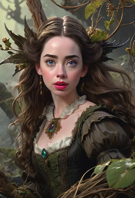 A Bog Witch. Anna Popplewell and Alison Brie. Official Art, Award Winning Digital Painting, Digital Illustration, Extreme Detail...