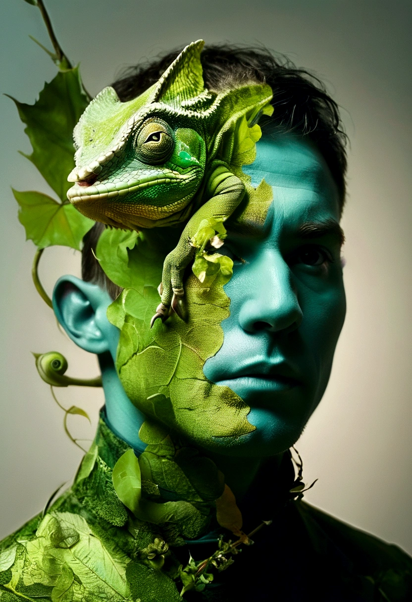 a chameleon-man