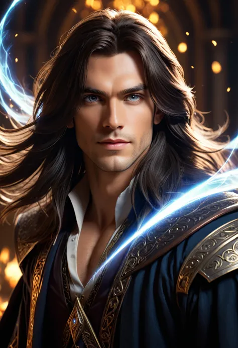 (masterpiece), (best quality), (aesthetic + beautiful + harmonic) | (1male mage BREAK(dark long hair, light colored eyes, fair f...