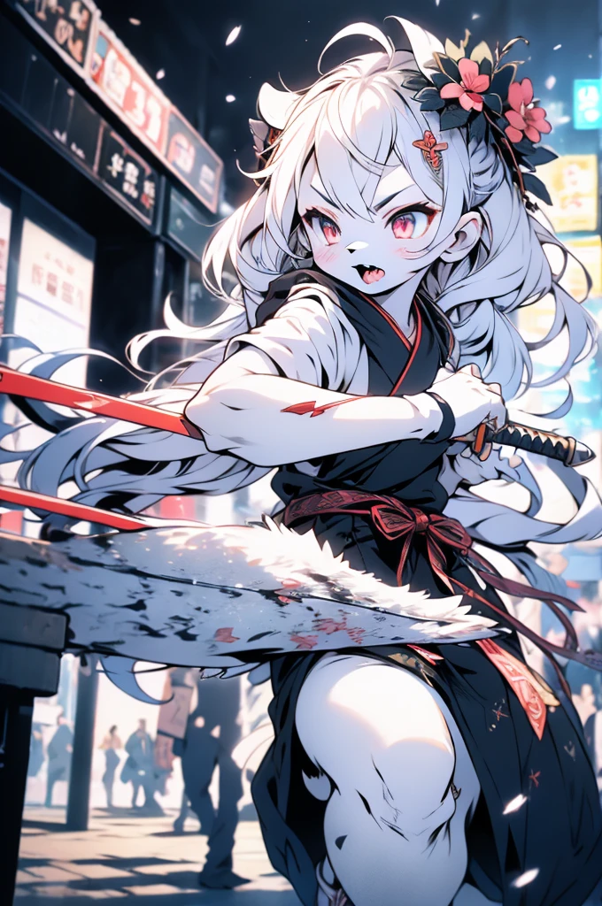 {clioranko style:1.05,rella style:0.8,QUASARCAKE style:1.4,Rolua style:1.1},Best quality,Very detailed,,light,Ray Tracing,Golden Ratio\),furry，furry，hairy，hairy，White Tiger少女，White Tiger，White Tiger，White Tiger少女，全身White hair，White Hair，White hair，Snow background，Snow and ice theme，Hanfu，Hanfu下摆，遮住大腿的Hanfu下摆，穿着Hanfu，中式Hanfu，手持Long Sword，Sword in hand，Martial arts style，手持Long Sword的White Tiger少女，Full body close-up，Lean forward，Juhechop，Draw the sword and cut，手持Long Sword，持有Long Sword，拿着Long Sword，Long Sword，Long Sword，Long Sword，Highlight the role，Sassy，Keep your mouth shut，cool girl，indifferent，Cold，poker face，Loose long hair，Loose long hair，Cold气质，Loose long hair，Cold，Blood-red eyes，Maniac