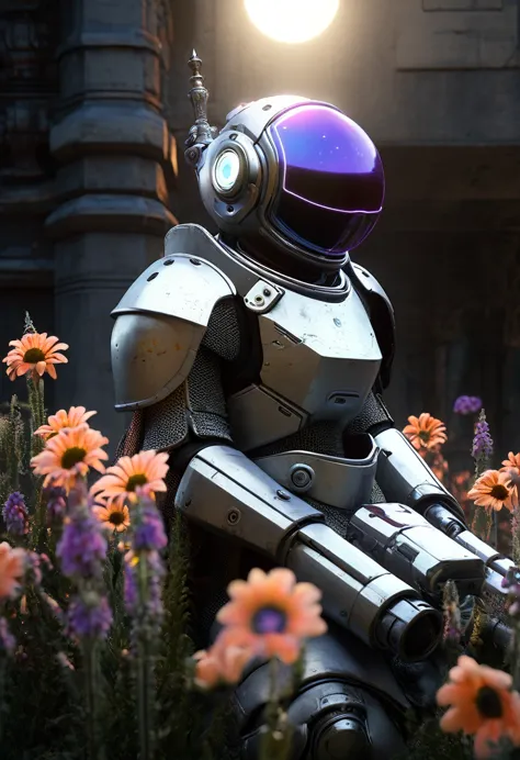 The first knights, Flowers for the Faded, Moonchild, Punked Steamroll, realistic, Soft illumination and Soft render, 8k--ar 16:9...