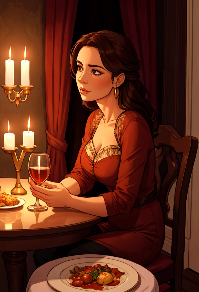 dîner romantique femme