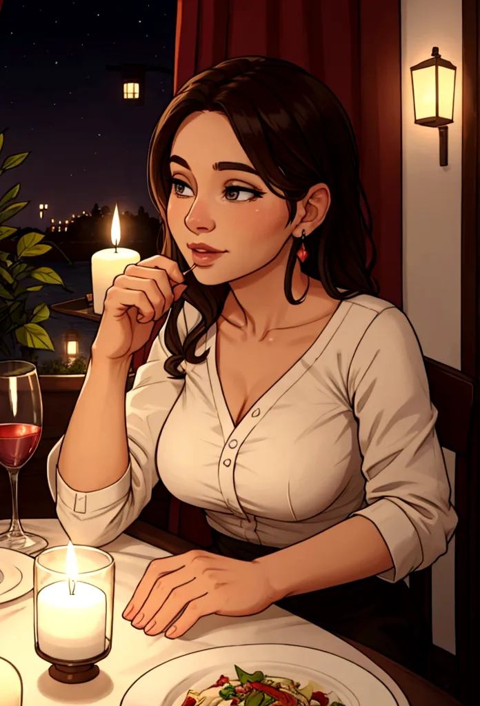 woman romantic dinner
