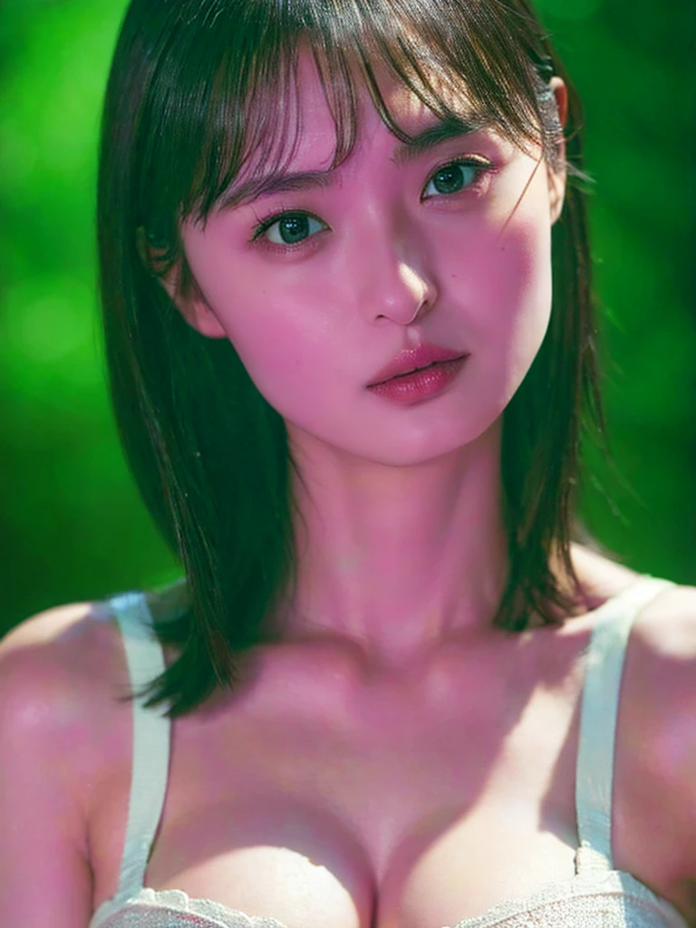 1girl, woman, masterpiece, best quality, highest quality, (volumetric lighting), extremely detailed CG unity 8k wallpaper, focused, 8k wallpaper, extremely detailed, ultra realistic, photorealistic, sharp focus, absurdres, (HDR:1.2), (high contrast), photograph, detailed and intricate, instagram, portrait, highly detailed, digital painting, artstation, concept art, smooth, sharp focus, illustration, (big breast:1.2), medium shoulder, looking at the viewer, wearing bra.