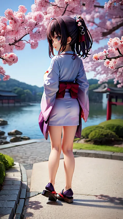 high-detail images　japanese style cute girl　full body shot　front