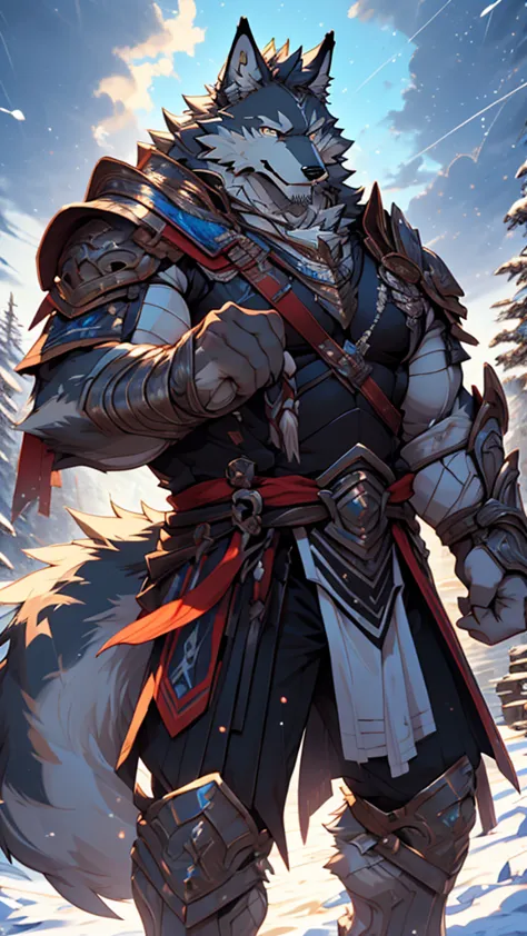 battle，fight，white armor，long blue sword in his hand，elder，gentle and soft，ice magic power，long white beard，long braided hair，so...