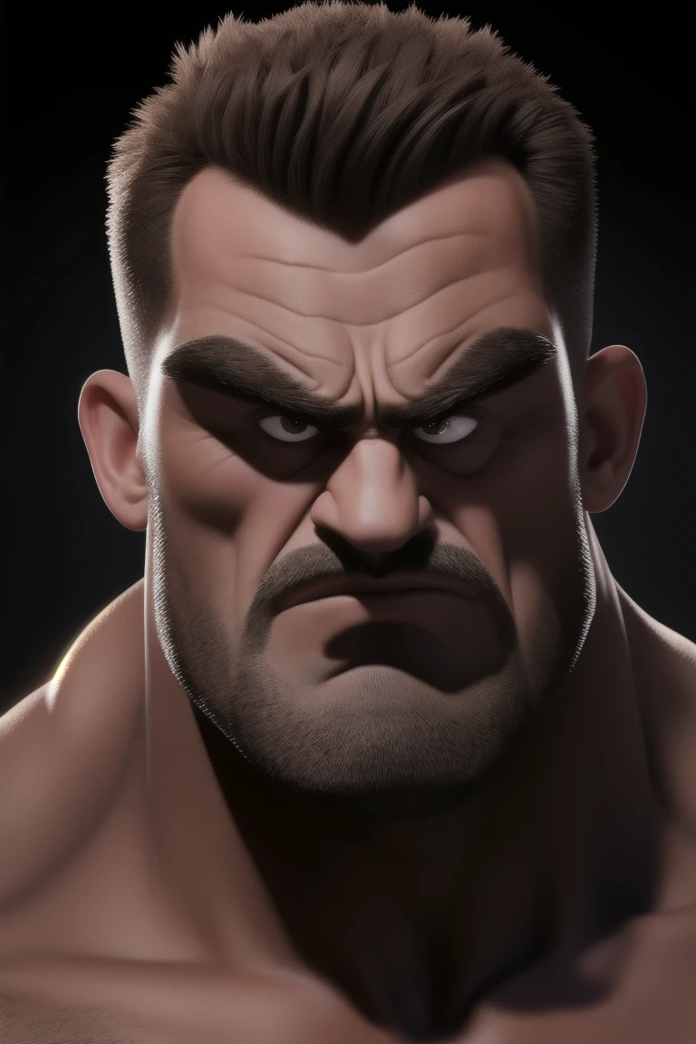 smol_face，A highly detailed, photorealistic portrait of an angry, upset male face with strong features, scowling expression, (gigachad:1.2), high resolution, 8k, (best quality:1.2), (realistic:1.2), (ultra-detailed:1.2), sharp focus, cinematic lighting, chiseled jawline, piercing eyes, prominent nose, full lips, rugged skin texture, moody color grading, dramatic shadows, powerful presence