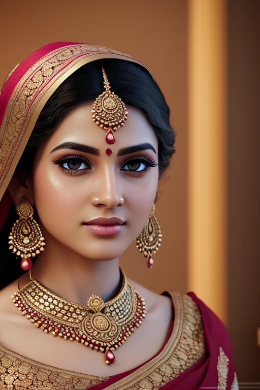 O Sajni Re, beautiful detailed eyes, beautiful detailed lips, extremely detailed eyes and face, long eyelashes, 1 girl, sari, indian culture, ornate jewelry, intricate henna patterns, soft lighting, warm colors, golden hour, cinematic, dreamlike, painterly, highly detailed, photorealistic, 8k, best quality, masterpiece, ultra-detailed, sharp focus, vivid colors, studio lighting, physically-based rendering