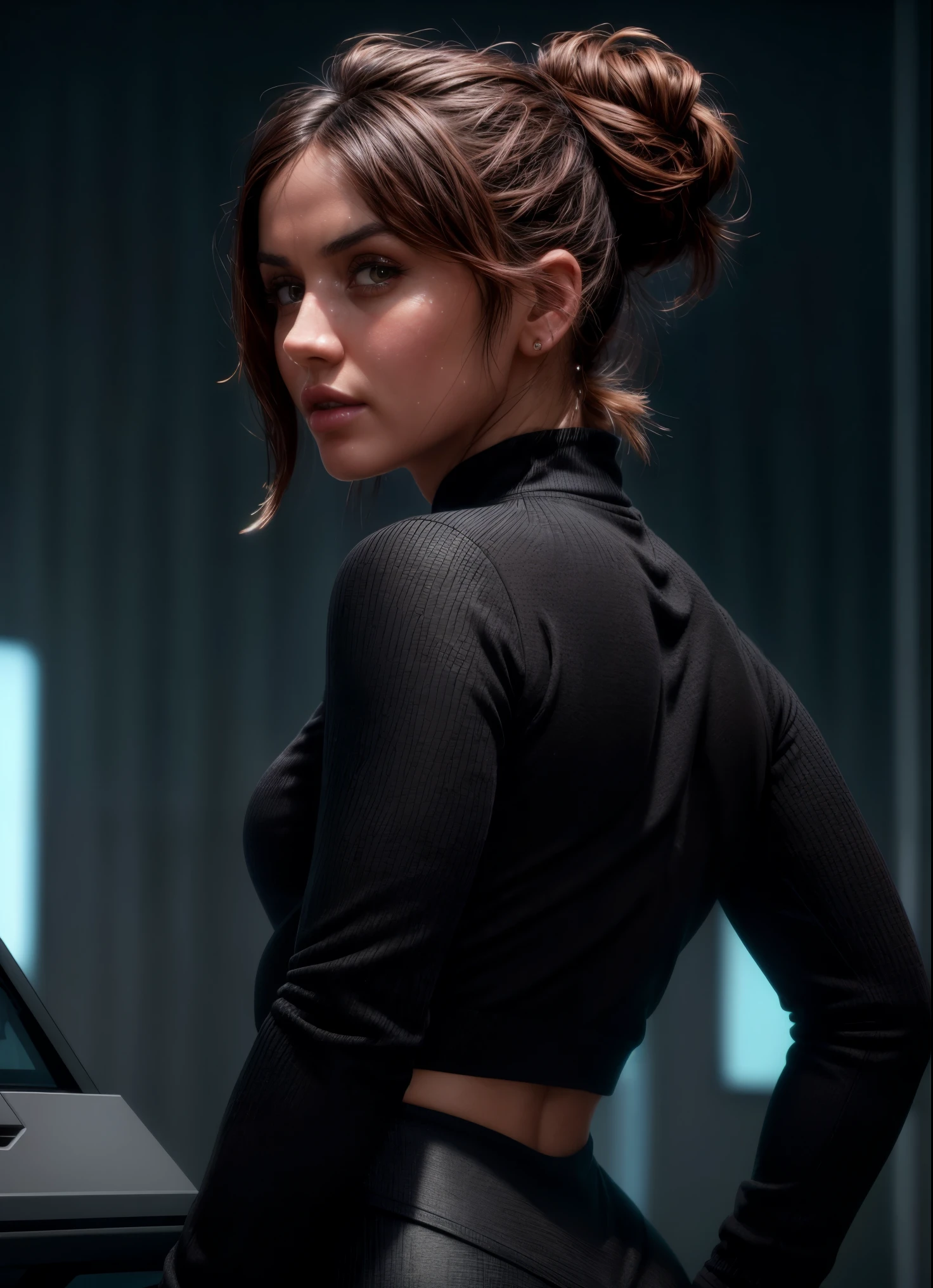 anamr dans un centre commercial, chignon rose en désordre, extrêmement détaillé, réaliste, peau parfaite), regarder le spectateur, debout, Tout le corps, (legging noir acoaL), Effets lumineux, Dieux, dessiné à la main, rendre, 8k, octane rendre, Cinéma 4D, mixeur, sombre, atmospheric 4K ultra detailed, cinématique, netteté, grande profondeur de champ, chef-d&#39;œuvre, couleurs, 3d octane rendre, 4K, art conceptuel, tendance sur artstation, hyperréaliste, Vivid couleurs, extrêmement détaillé CG unity 8k wallpaper, tendance sur CGSociety, complexe, détail élevé, Spectaculaire, 