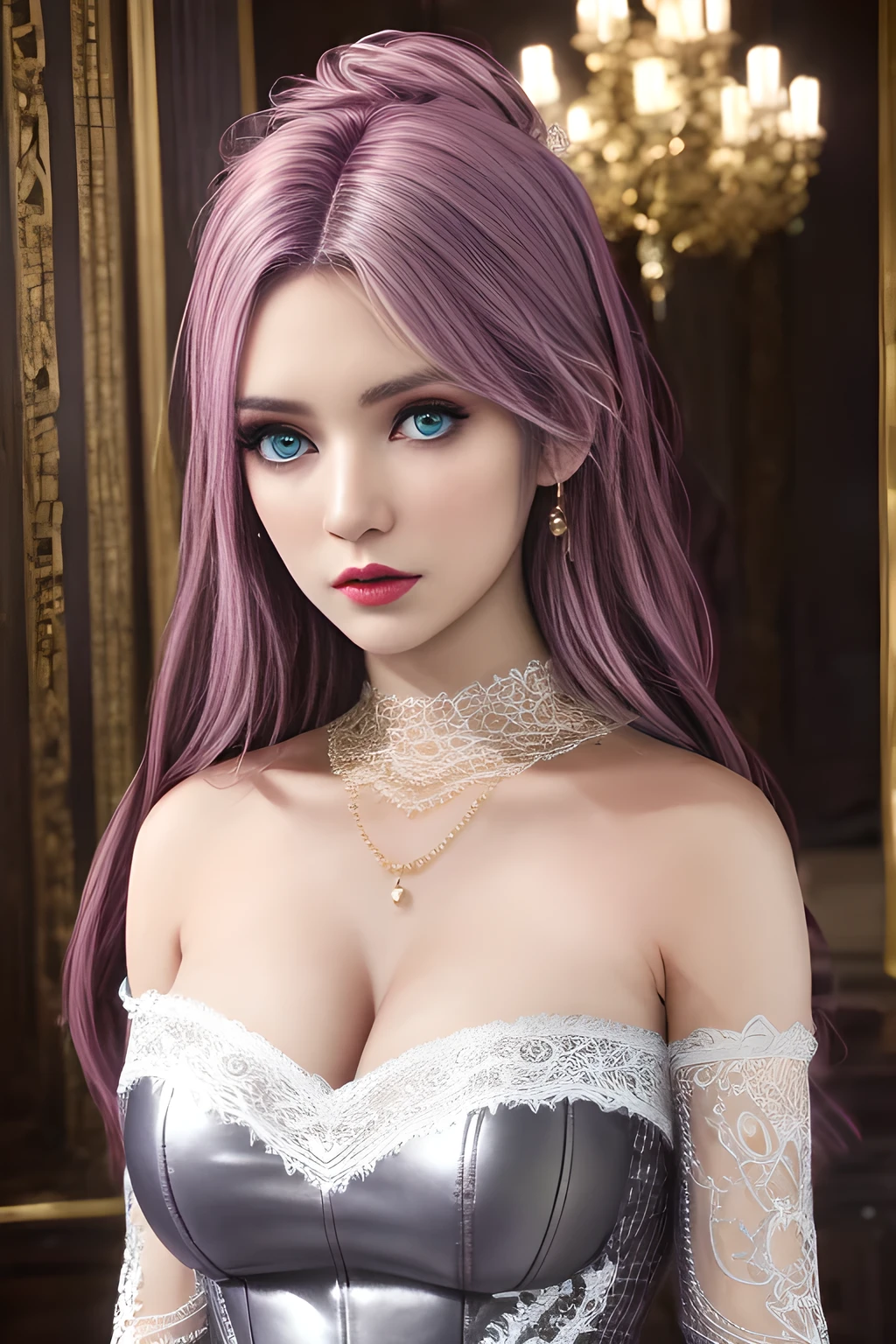 1girl,contrast lace PU leather bodycon dress, ,beautiful detailed eyes, beautiful detailed lips, extremely detailed eyes and face, long eyelashes, best quality, 4k, 8k, highres, masterpiece, ultra-detailed, realistic, photorealistic, photo-realistic, ethereal glow, regal elegance, intricate details, luxurious, otherworldly beauty, dark atmospheric background, supernatural aura,  elise,