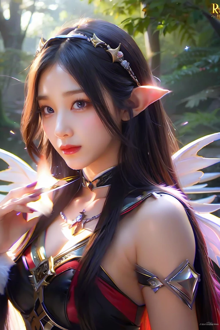 (Best quality, 4k, High-resolution, Masterpiece:1.2), Ultra-detailed, Realistic, Radiant lighting, Epoch Elves, Portraits, Fantastical colors, Fine art, Ethereal beings, Dreamlike, Whimsical creatures, Detailed facial features, Glowing eyes, Elven beauties, Ethereal glow, Mythical creatures, Harmonious composition, Dazzling colors, Stunning visual effects, Otherworldly appearance, Mesmerizing artistry,