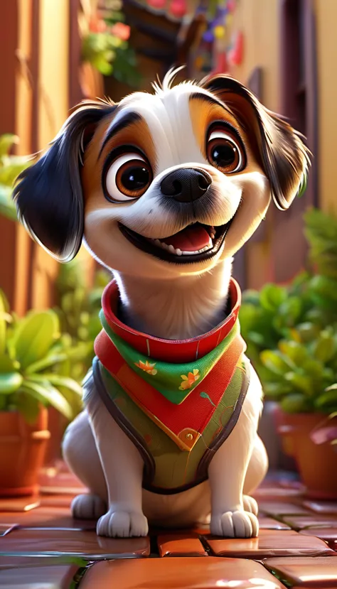 cartoon dog, adorable digital painting, dog, cute dog, cartoon, looking at viewer, cute eyes, hands, cartoon, clothes