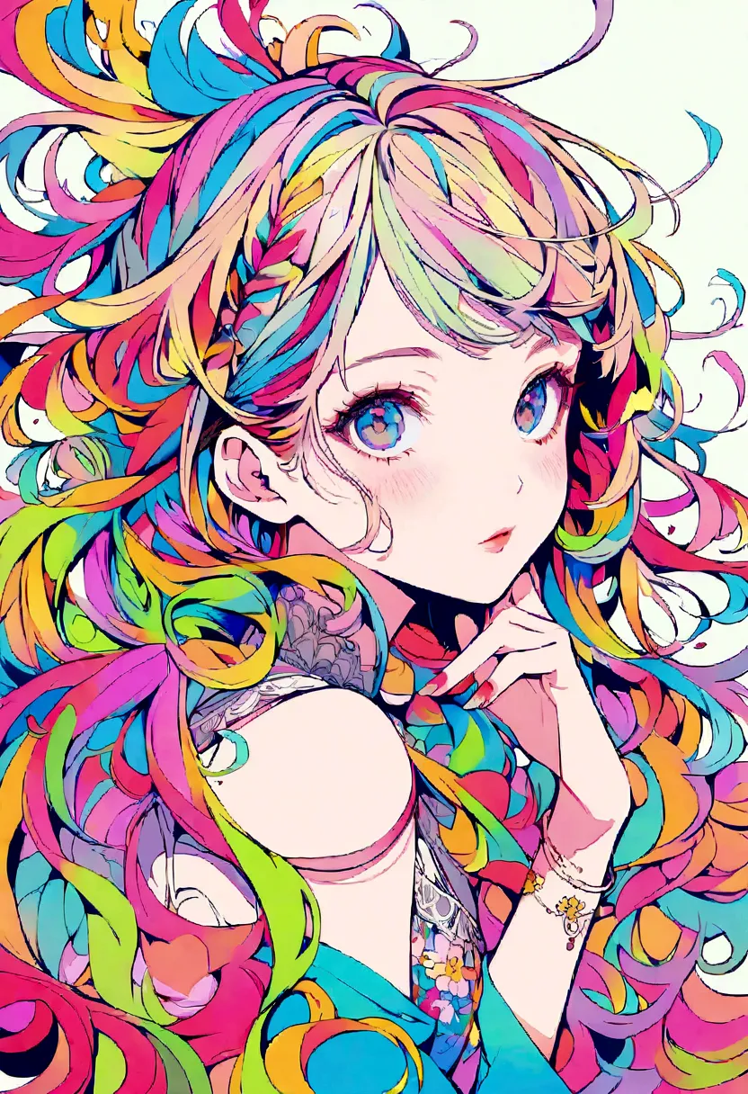Illustrations that could be used in a song cover,girl,Pop and colorful