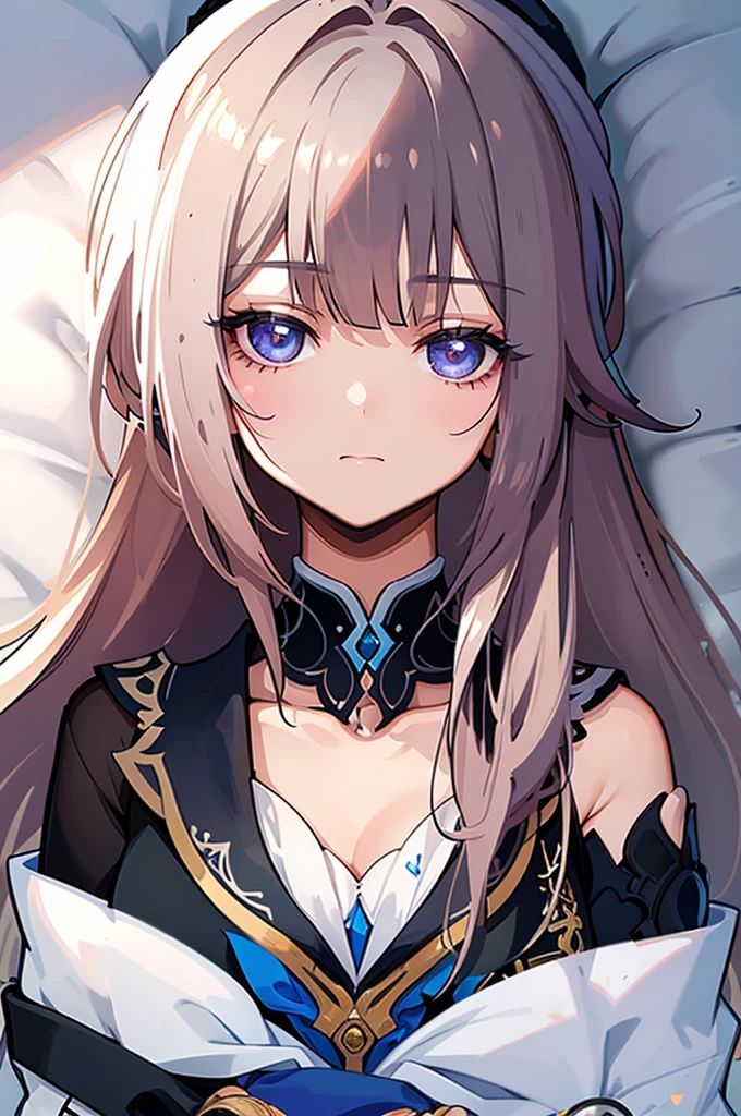 (Sleeping,Lying,Masterpiece, Top Quality, Top Quality, Official Art, Beautiful, Aesthetic:1.2), (1 girl), Highly Detailed Eyes, (Jittery Eyes), Most Detailed, (Perfect Face), Lustrous Skin, High Resolution,.