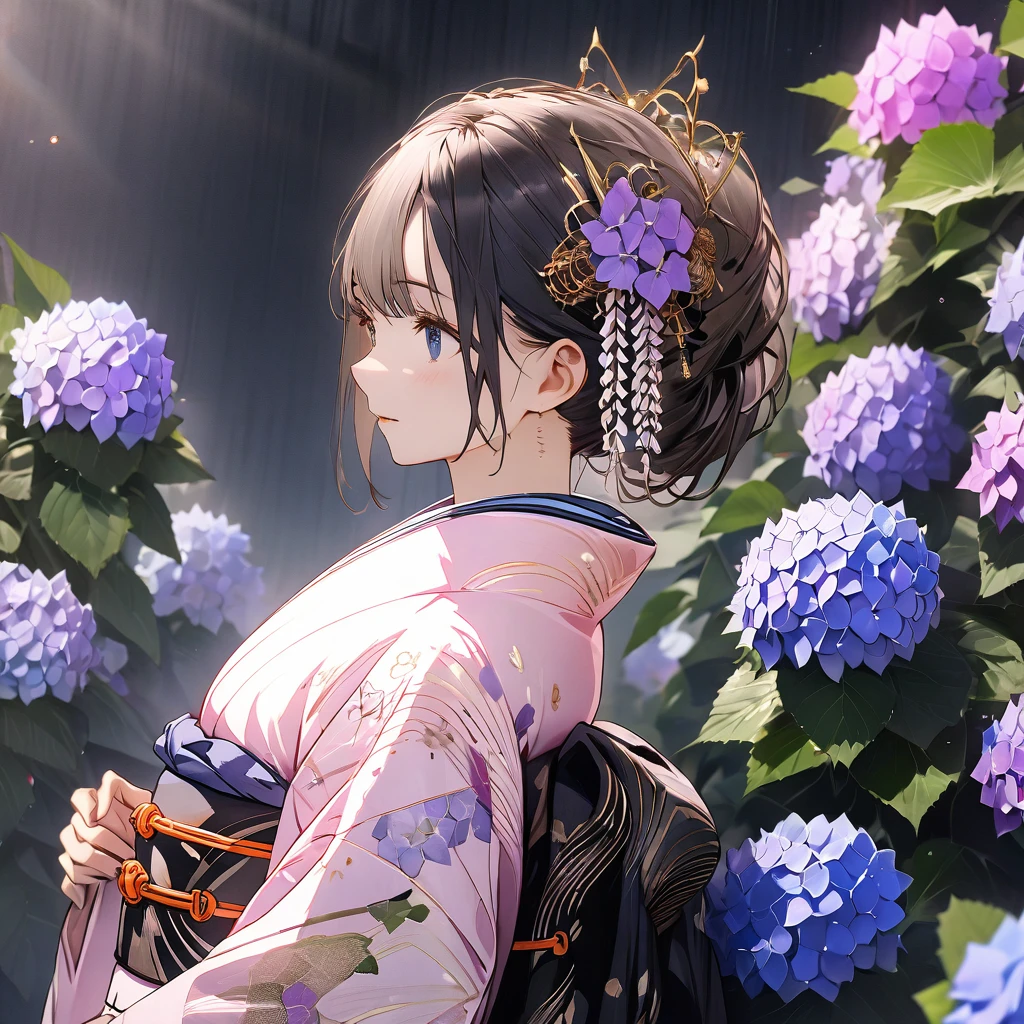 (Hydrangeas:1.5), a beautiful girl, beautiful sky, detailed details, a large sky, a full-body image, detailed colors, dynamic angles, a beautiful Japanese kimono, BREAK ,quality\(8k,wallpaper of extremely detailed CG unit, ​masterpiece,hight resolution,top-quality,top-quality real texture skin,hyper realisitic,increase the resolution,RAW photos,best qualtiy,highly detailed,the wallpaper,cinematic lighting,ray trace,golden ratio\),
