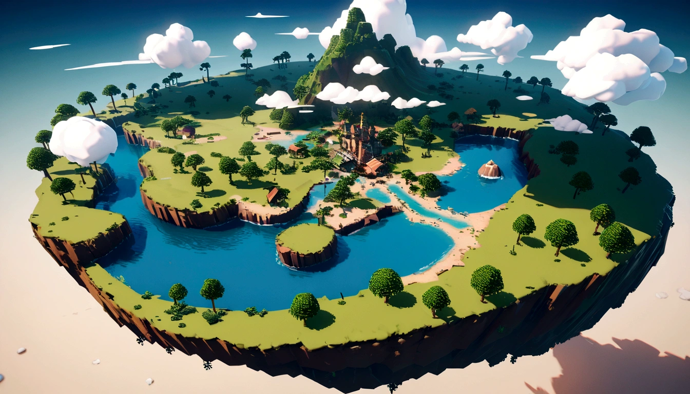 arte de pixel island destination landscape. a noite. 3D arte de pixel wallpaper 4K. Amazing arte de pixel detail. arte de pixel. ondas de vapor. Detailed Unreal Engine arte de pixel, mistérios, aventura, jogos, isla, country, games