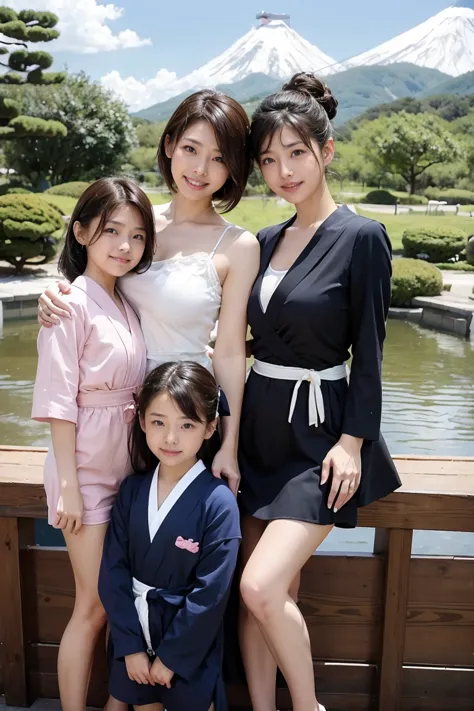 (((Group photo of the top 3 beautiful Japanese moms)))、Everyone has a different style and hairstyle, but they&#39;re all beautif...