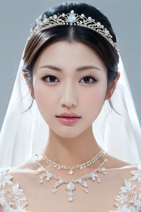 (Highest quality、Tabletop、8K、Best image quality、Award-winning works)、One beautiful bride、(alone:1.1)、(The most extravagant and g...