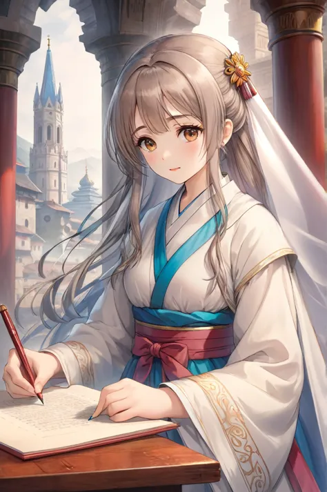 (very detailed cg unity 8k 壁紙),(very detailed),masterpiece,highest quality, \\, one girl,a fleeting look,colored pencil drawing,...