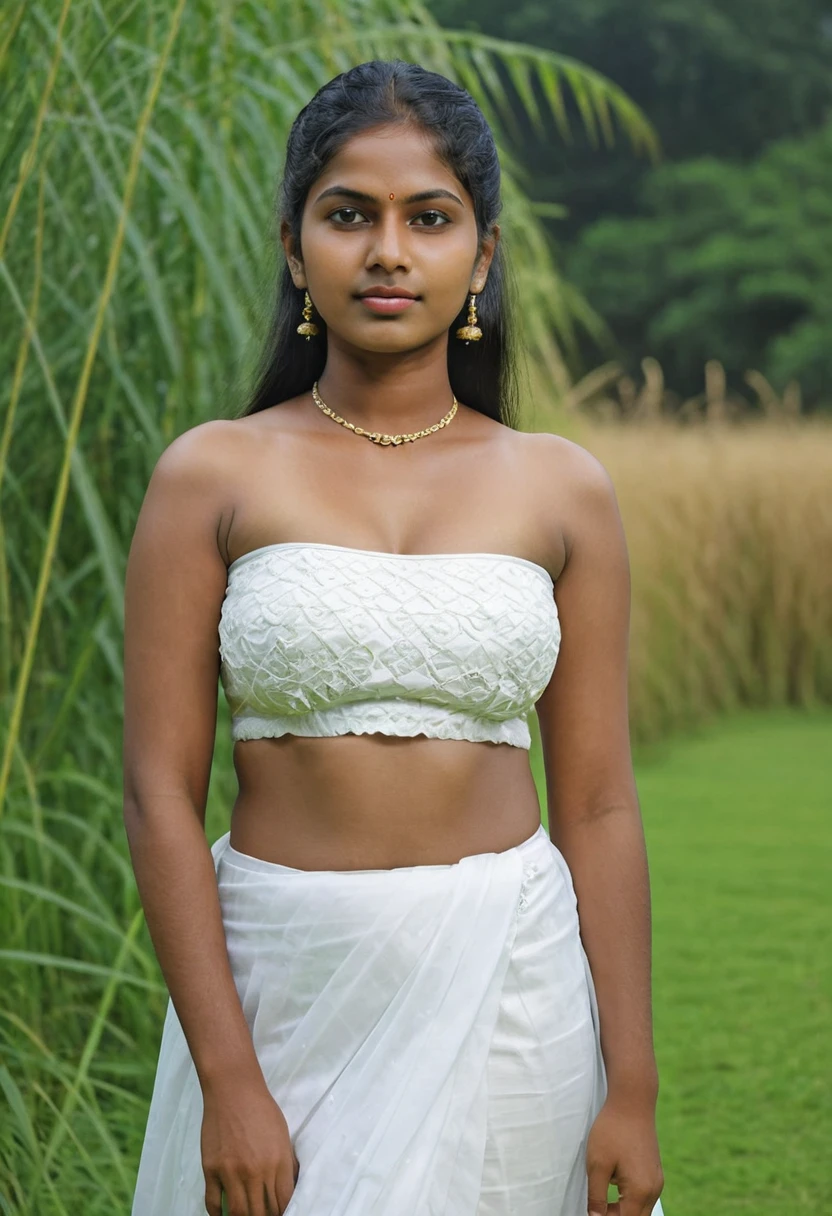 Kerala aunty, 25 years old, flat breast,((half body)), ((portrait - SeaArt  AI