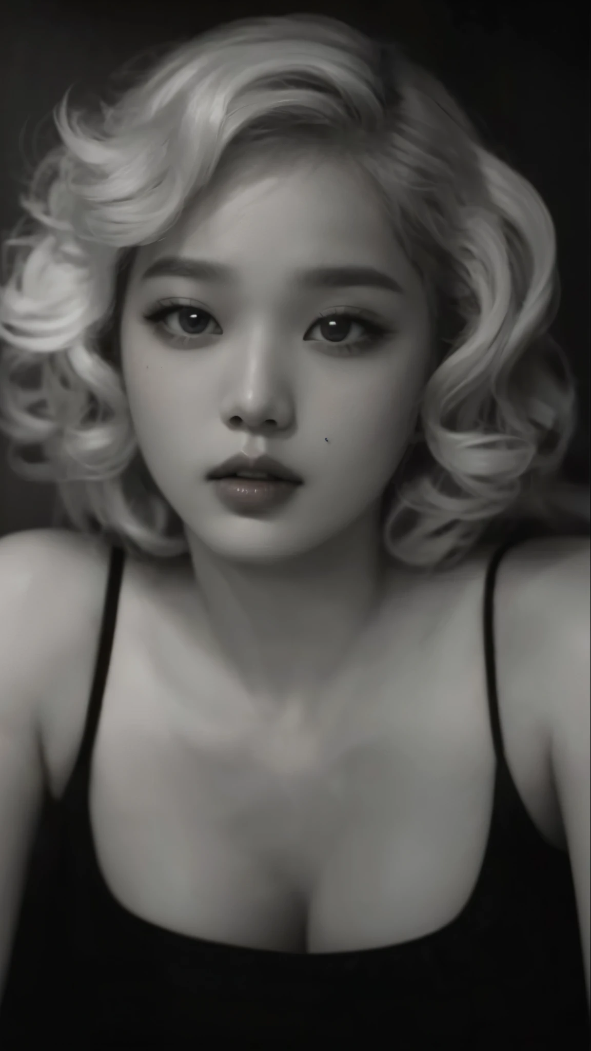 Wonyoung do IVE face, photo realist, ultra HD, 8K, big and juicy lips