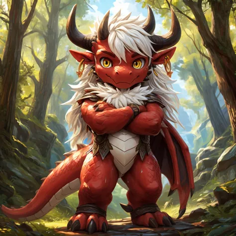 ultra-detailed, masterpiece, masterwork, high quality, best quality, hdr, (nature), nsfw, male, solo, chibi, dragon, ((brief)), ...
