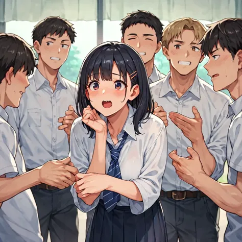 score_9, score_8_up, score_7_up, score_6_up, (score_anime),(girls and boys), 16 students getting to know each other at school