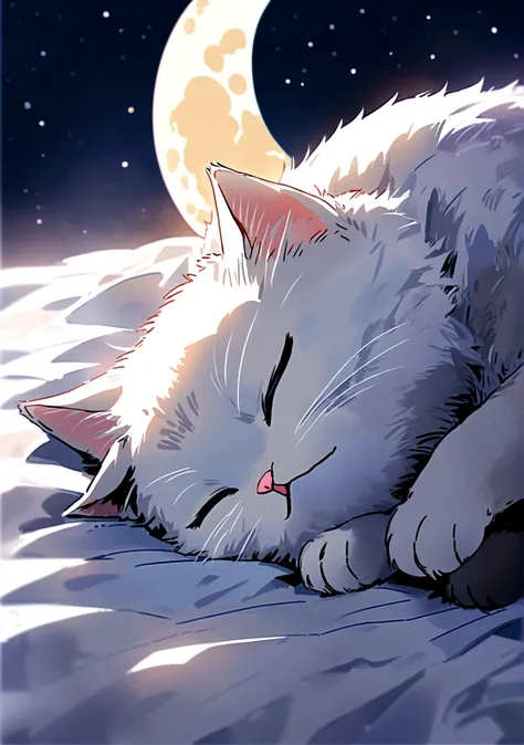 Anime cats with stars in the background - SeaArt AI