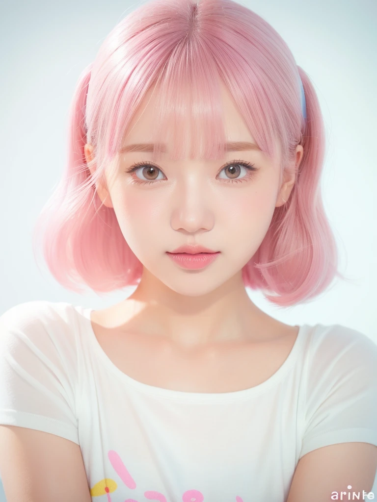 cute , pink lips, Wear a bright white shirt., In the style of the soft Aurora Punk color palette., anime illustration of her face, Animated GIFs, hand drawn animation, Charming sketches, soft and bright, romantic mist, Superplane style, White background-air 1:1--Nichi 5--Expressive style 