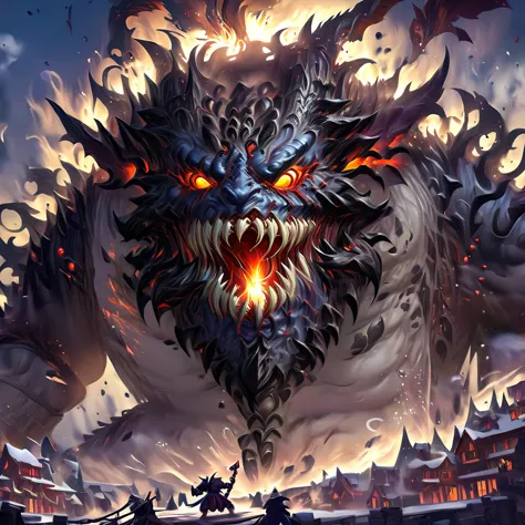 anime character with fire eyes and a devil like face, Full Art, From Hearthstone, Hearthstone card art, Collectible Card Art, He...