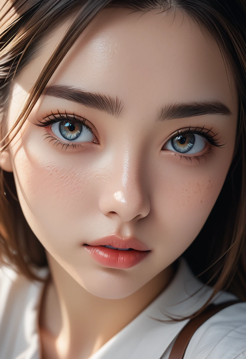 8K,best quality, masterpiece, Ultra-high resolution, (Reality:1.4), RAW photos, (Real skin texture:1.3), (Film Grain:1.3), (Selfie Angle),1 Girl,Beautiful and detailed eyes and face,masterpiece, best quality,close up,Upper body,