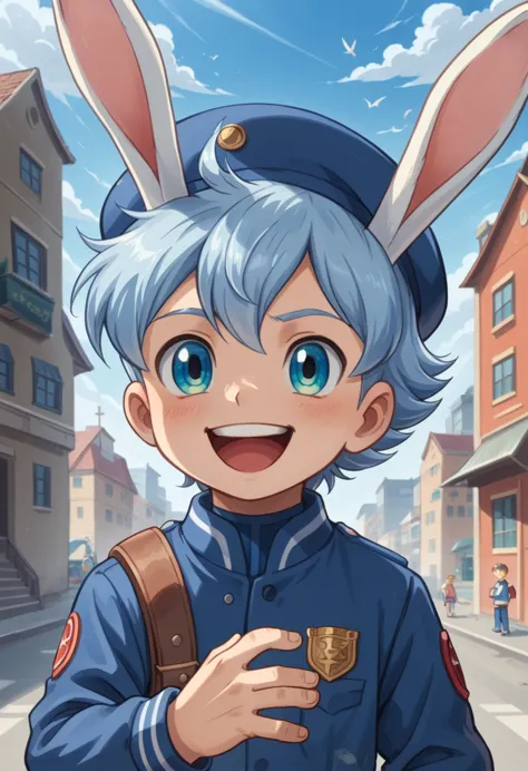 score_9, score_8_up, score_7_up, rating_safe, cute young naked boy, luca,blue hair, blue eyes, rabbit ears,rabbit boy,, cute fac...