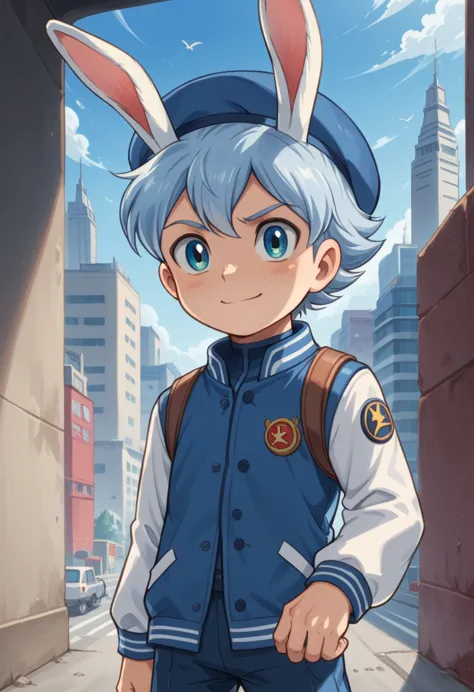 score_9, score_8_up, score_7_up, rating_safe, cute young naked boy, luca,blue hair, blue eyes, rabbit ears,rabbit boy,　cute face...