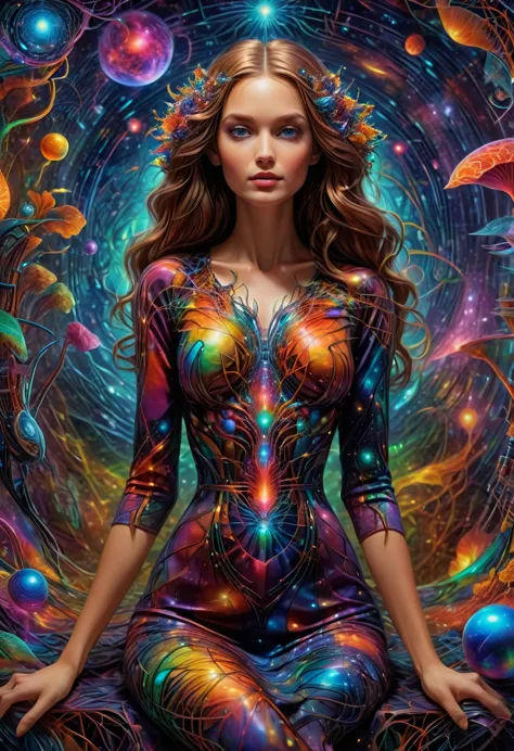 holo-printed dress, psychosomatic, behavioral genetics, cognitive-behavioral therapy, small-world network, vivid,enlightened, in...