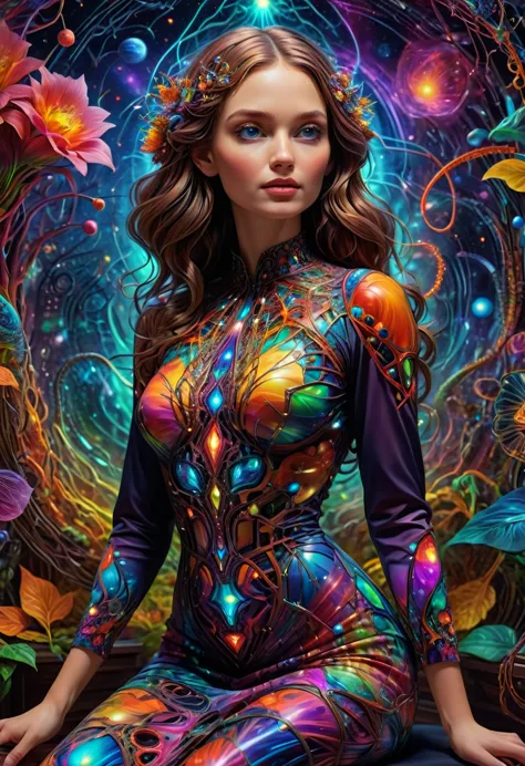 holo-printed dress, psychosomatic, behavioral genetics, cognitive-behavioral therapy, small-world network, vivid,enlightened, in...