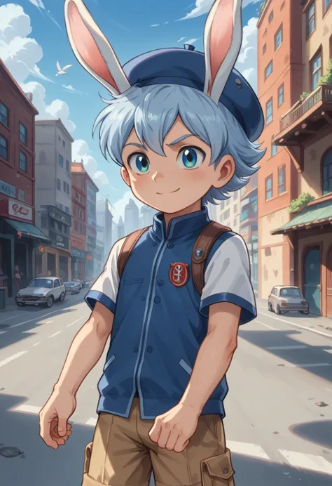 score_9, score_8_up, score_7_up, rating_safe, cute young naked boy, luca,blue hair, blue eyes, rabbit ears,rabbit boy,　cute face...