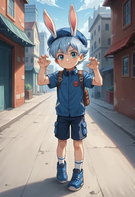 score_9, score_8_up, score_7_up, rating_safe, cute young naked boy, luca,blue hair, blue eyes, rabbit ears,rabbit boy,　cute face...