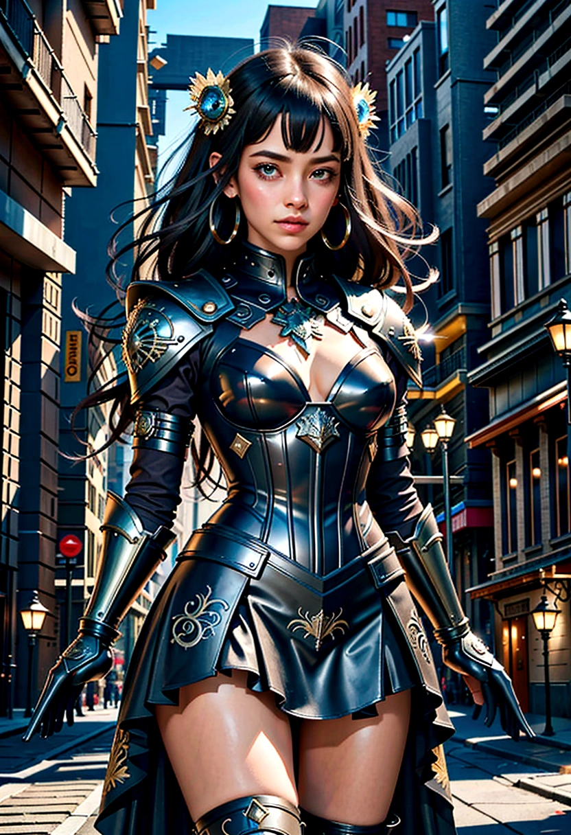 a woman in armor stands in front of a building, ig model | artgerm, epic fantasy art style hd, deviantart artstation cgscosiety, epic fantasy digital art style, epic fantasy art style, extremely detailed art germ, fantasy art style, detailed fantasy art, 4k fantasy art, alexandra fomina artstation, Fantasy Art Behance