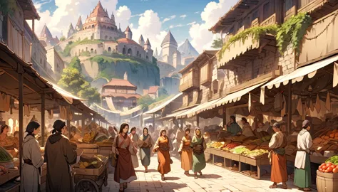 Big castle, The atmosphere of the ancient city, the market, the villagers, the community is bright.