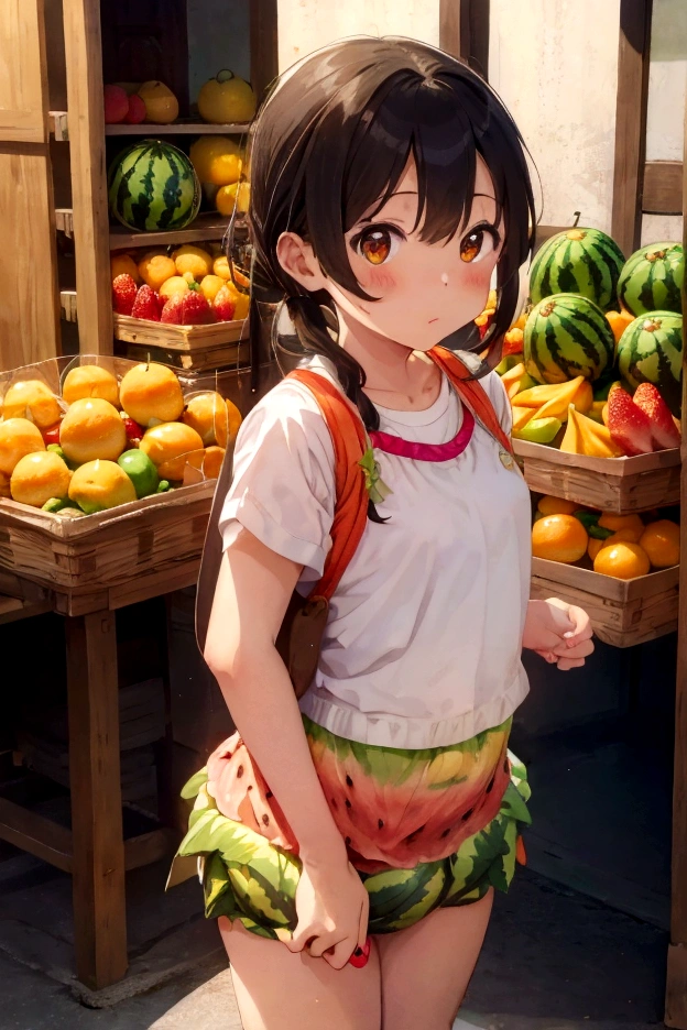 watermelon、mandarin orange、banana、strawberry、pineapple、melon、Grapeuscat、Girl in underwear、tomato、Mitarashi dumpling、Tricolor dumplings、Kibi dumpling、Sakuramochi