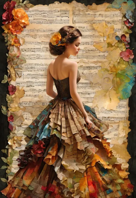 Super detailed alcohol ink painting of gorgeous girl, Made on top of a mixed-media masterpiece patchwork of stress-free vintage ...