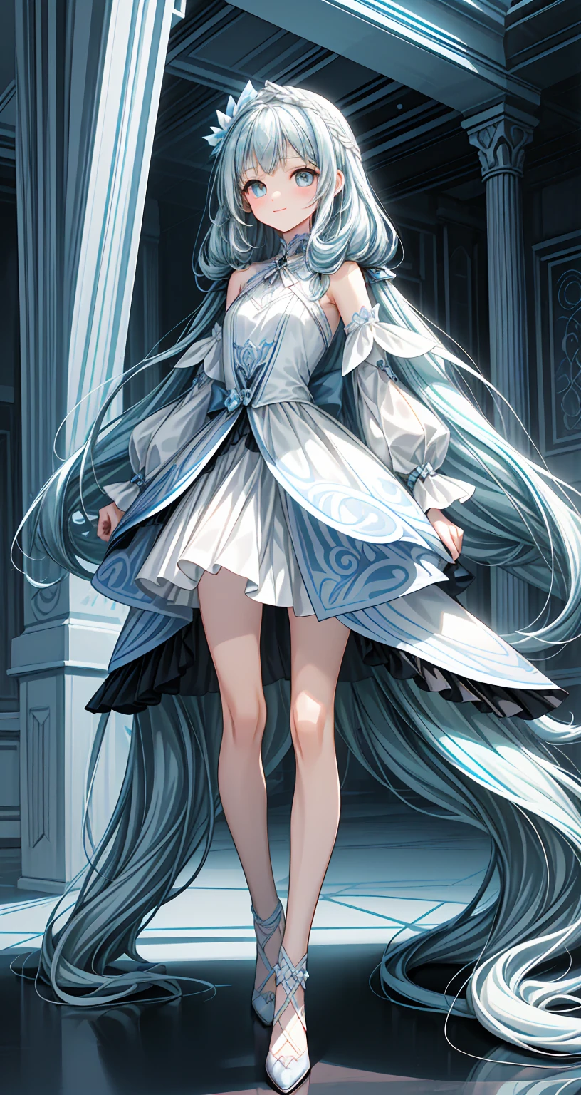 masterpiece, best quality, extremely detailed, (illustration, official art:1.1), 1 girl ,(((( light blue long hair)))), ,(((( light blue long hair)))),light blue hair, ,10 years old, long hair ((blush)) , cute face, big eyes, masterpiece, best quality,(((((a very delicate and beautiful girl))))),Amazing,beautiful detailed eyes,blunt bangs((((little delicate girl)))),tareme(true beautiful:1.2), sense of depth,dynamic angle,,,, affectionate smile, (true beautiful:1.2),,(tiny 1girl model:1.2),)(flat chest), masutepiece, Best Quality, an film still, 1girl in, Floating in the sky, Cloud Girl, Clouds, (close-up: 1.1), Bright, Happy, funny, Soft lighting, (Bauhaus, shapes, lines, Abstract: 1.1), Full body shot, Full body portrait, Slender beautiful legs