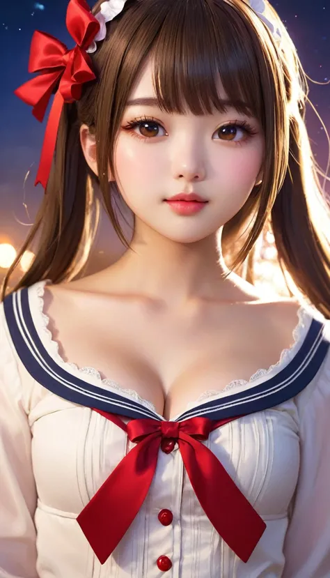 {{{{{16k,ultra high-resolution realistic romantic growing-up photo of a neat virgin school girl as pretty as a actress in the ro...