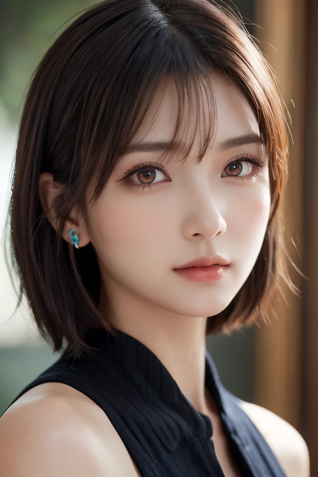 (masterpiece:1.2, Highest quality), (Beautiful, detailed eyes: 1.2、Beautiful skin、Beautiful hair、Good posture and dignity、Beautiful manners、sympathy、Beautiful eyes), ((One Woman)), (Red eyes:1.4), (Detailed eyes and face:1.3), ((Woman with short hair)), (Beautiful and vivid background:1.2), (Highly detailed CG, Super detailed, Best Shadow:1.1), ((Depth of written boundary)), ((watercolor)), beautiful concept figure, (Orange background:0.5), (figure:1.1), (Very nice and beautiful:1.1), (Perfect detail:1.1), from the front, Cowboy Shot, scenery 、Put out your ears、Long beautiful neck